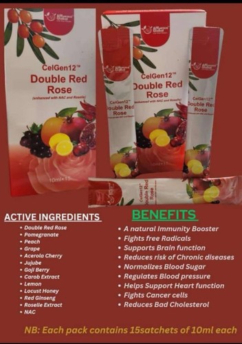 Double red rose - red, (