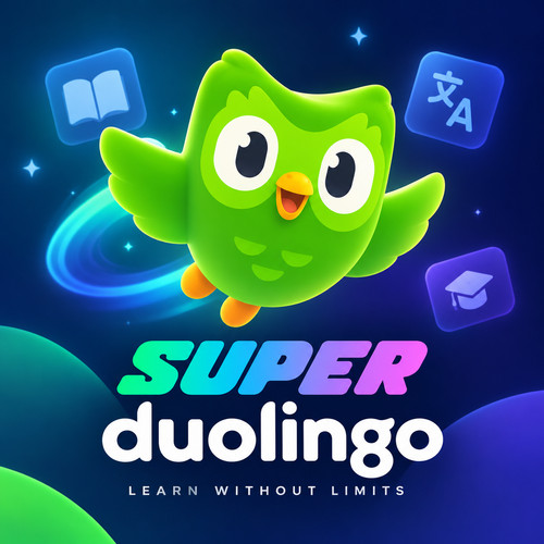 Super duolingo months - super,